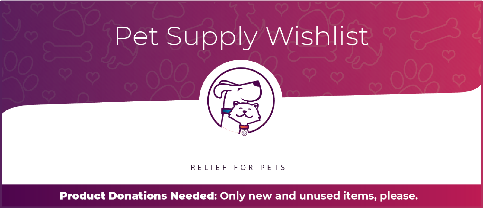 pet supply donation wish list cover photo